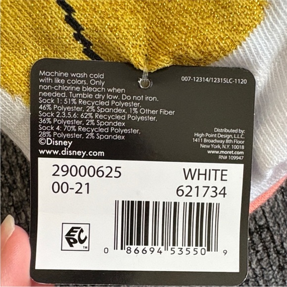 NWT! Disney Colorful Character No-Show Socks for women size 4-10 - Picture 4 of 6